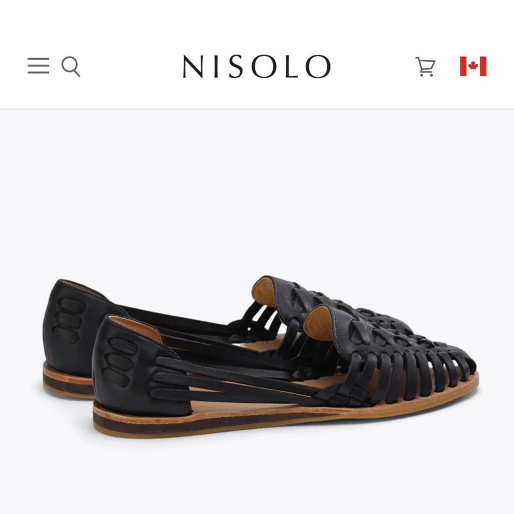 Nisolo women’s black leather Huarache Sandal - Picture 4 of 12